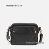 Three-Layer Leather Crossbody Clutch Bag