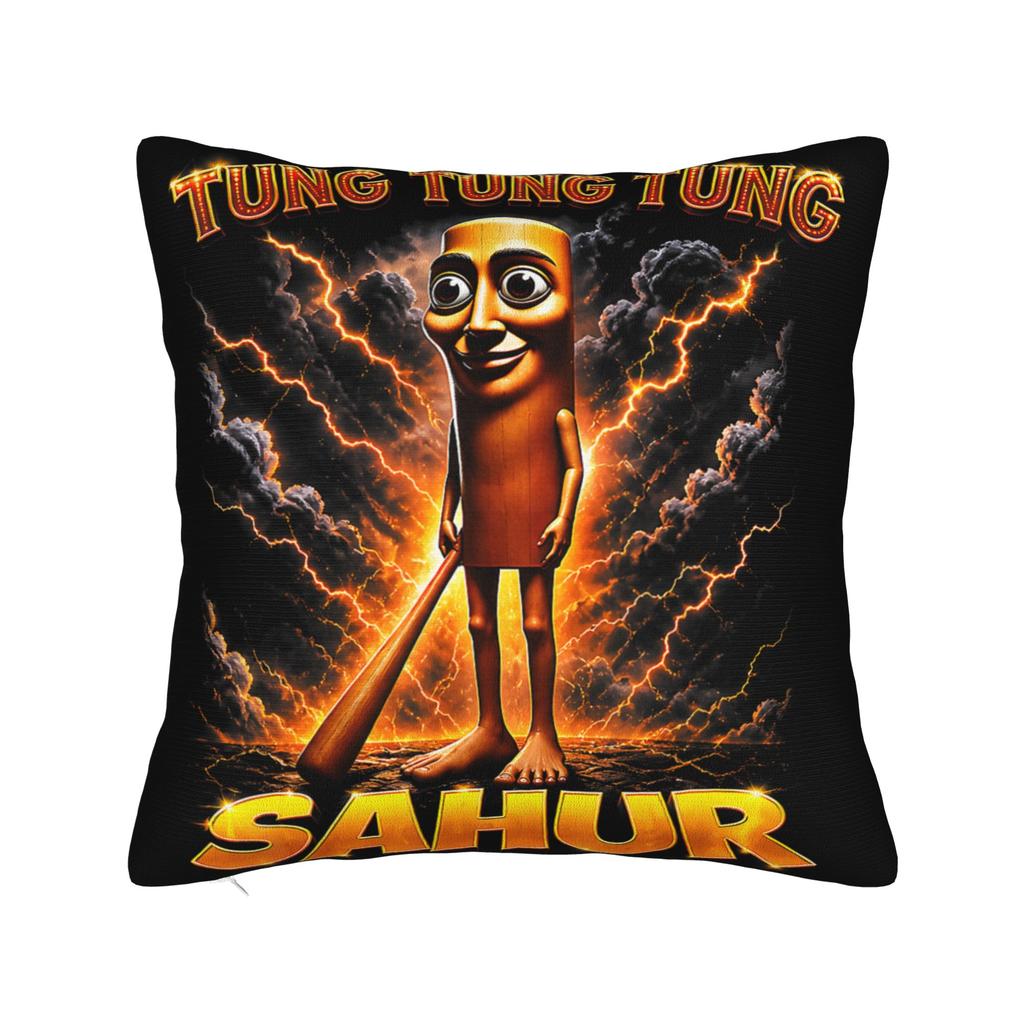 Povlak na polštář Tung Tung Tung Sahur John Pork Meme Brainrot Design Potah na polštář pro kancelář, auto, domácí dekorace Nové povlaky na polštáře