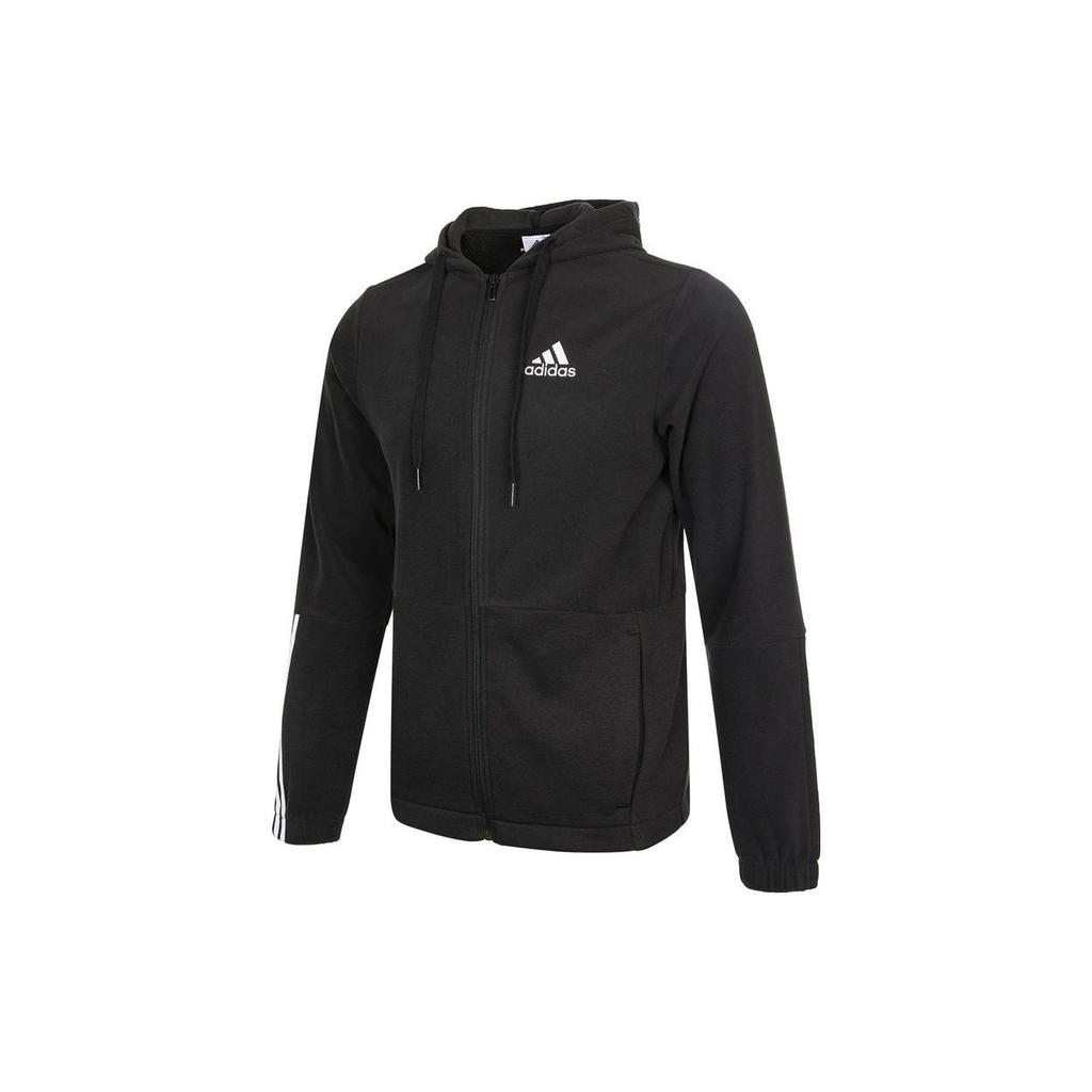 Adidas Logo Zip Jacket Men Jackets Black GV5297