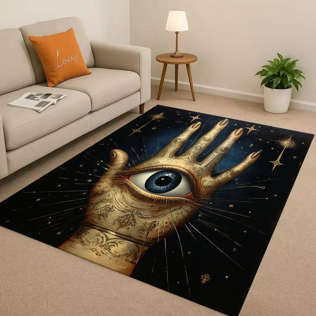 HD Freemasonry All Seeing Eye Symbol Evil Eye Living Room Non-Slip Area Rug Carpet for Bedroom Playroom Sofa,Home Decor Doormat