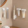 Wall-mounted Rolling Tube Toothpaste Squeezer Magnetic Toothpaste Seat Holder Stand Rotate Toothpaste Dispenser (white/3 piece)