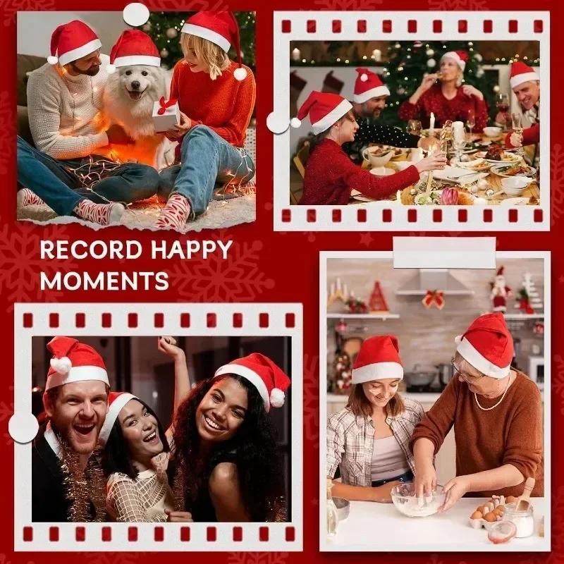 1/20PCS Christmas Hat Adults Kids Xmas Hats Red Non-woven Santa Claus Gift Hat for Merry Christmas New Year Festive Decoration