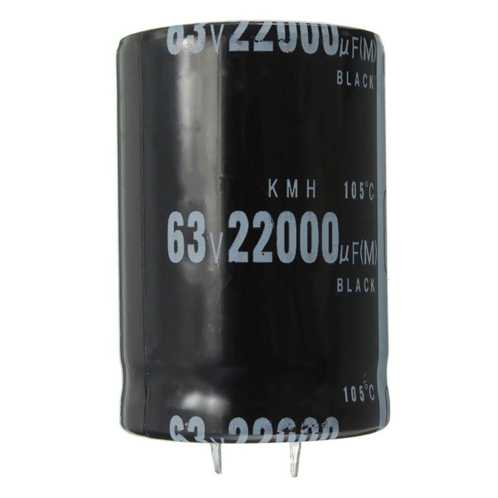 Black Electronic Components Electrolytic Capacitor Inline Capacitor 63V 22000UF Amplifier Sound