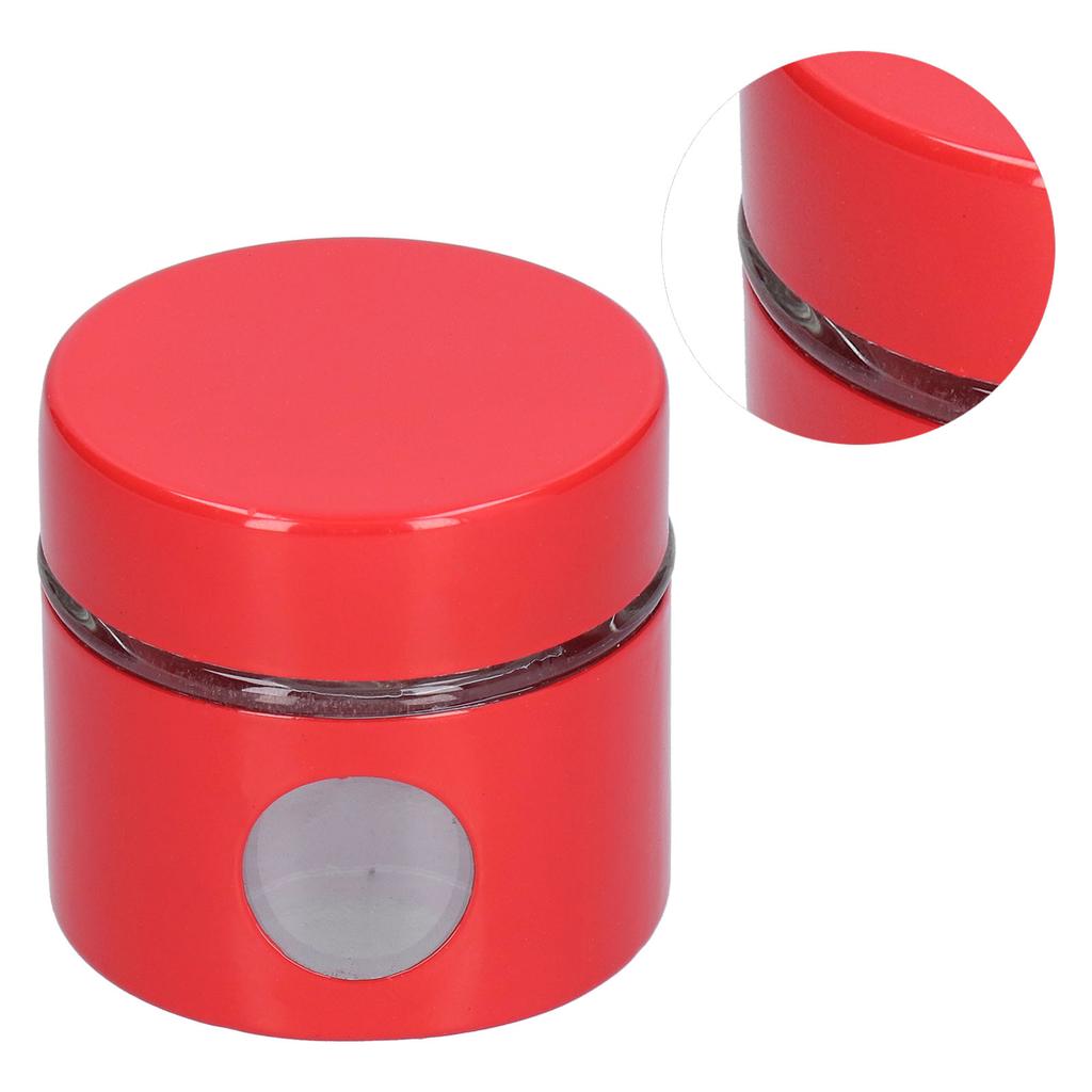 Mini Tea Storage Cans Portable Stainless Steel Coffee Powder Preservation Cans for Home KitchenRed