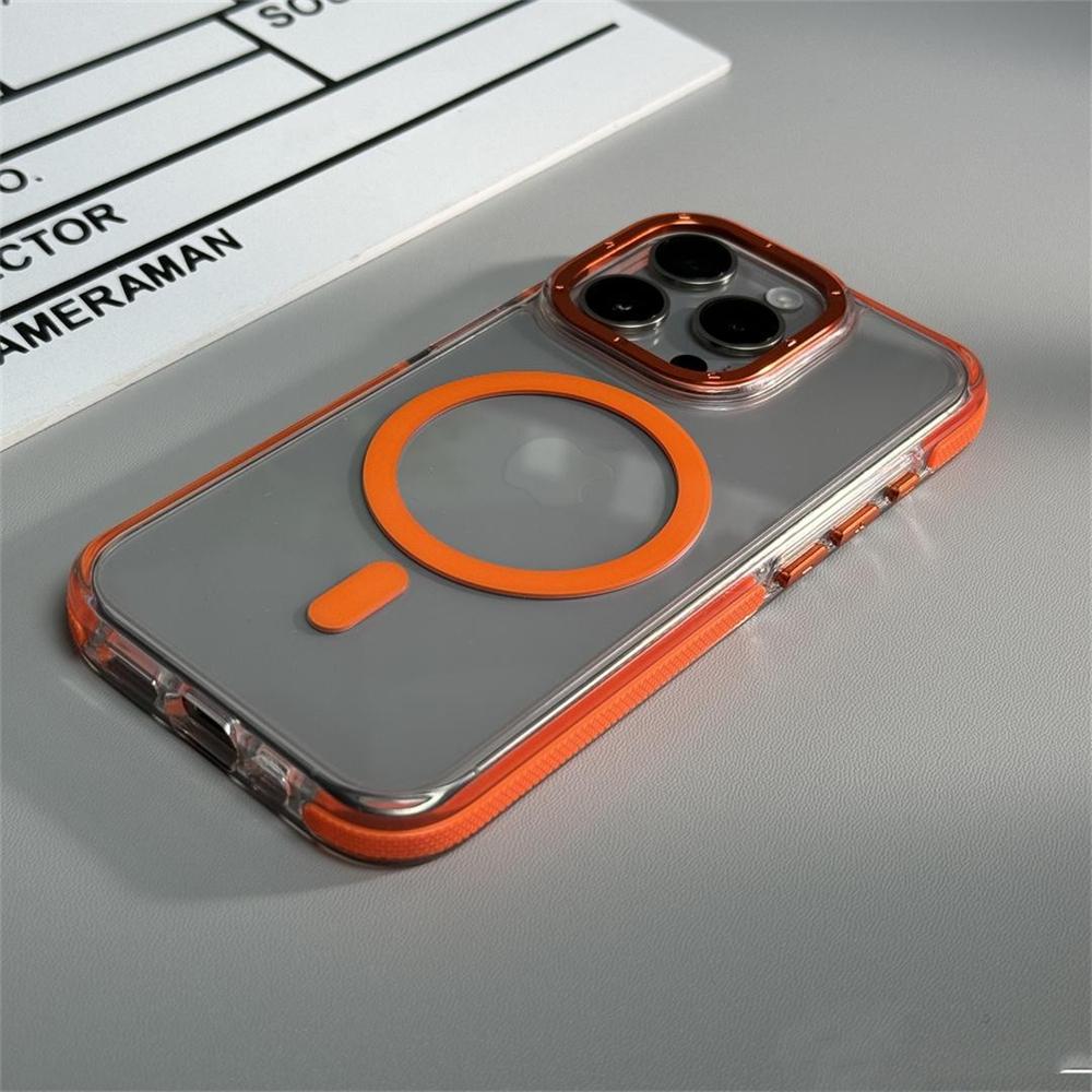 Transparent For Magsafe Magnetic Wireless Charge Phone Case For iPhone 16 14 11 12 13 15 Pro Max Hybrid Armor Protection Cover