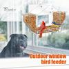 Window Birds Feeder Clear Birdfeeder with Suction Cup Squirrel-Proof Birds Feeding House for Cats And Birds Lovers Viewing Wild Birds Outside