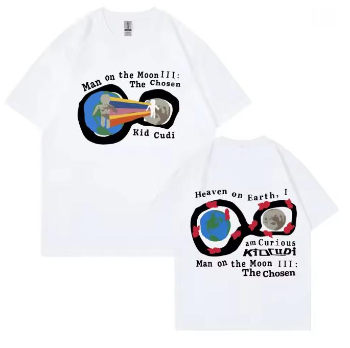 Rapper Kid Cudi Album Unisex On The Moon Iii The Chosen Graphic T Shirts Unisex Fashion Hip Hop Tshirt Casual Comfort Loose Tees S