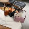 Handbag PU Leather Bag Vintage Rectangle Shoulder Bag Simple Stone Pattern Bag  Unisex