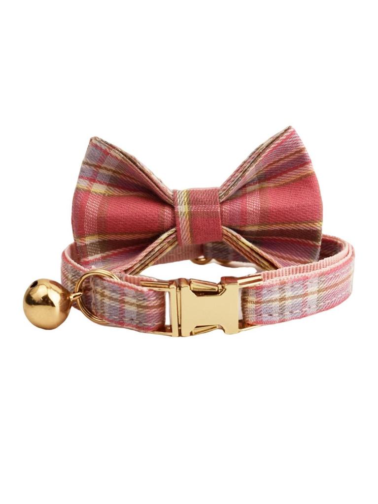 Plaid Bow Tie Pet Collar