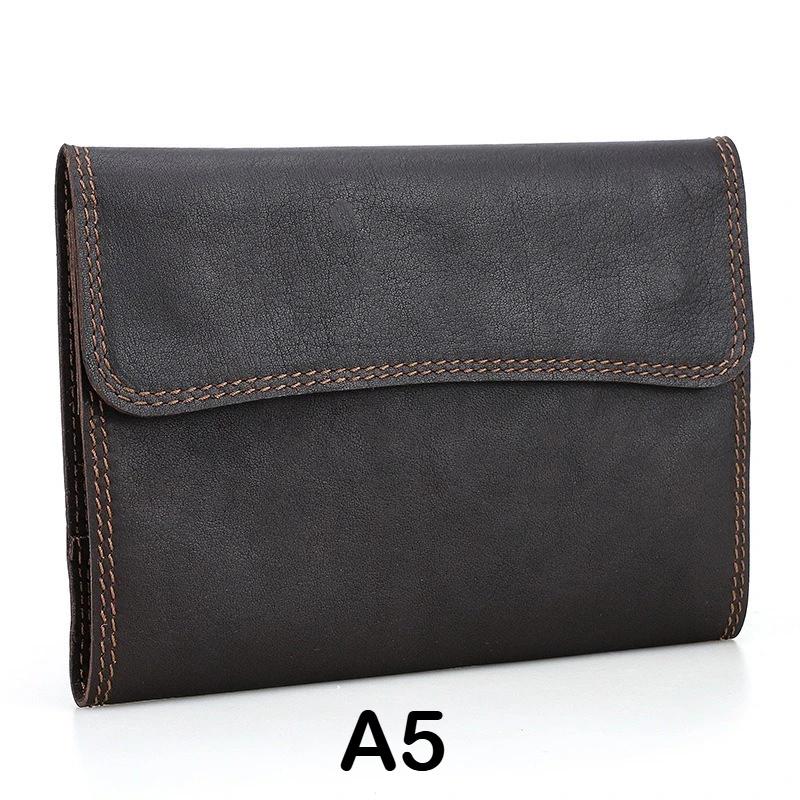 

Full Grain Coffee Leather A5/B5 Notebook Cover Handmade Flip Design Vintage Office Journal Protector Stationery School Supplies