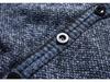 New Winter Casual Velvet Men's Knitted Long Sleeve V-Neck Cardigan Jacket