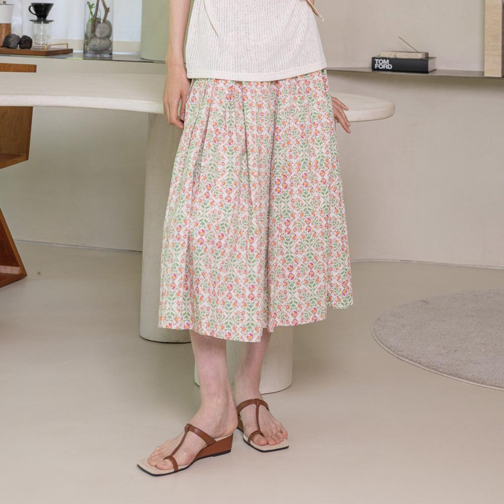Laengsseon Ls_Flower Pleated Skirt_Pink