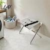 Pet Care Restraint System Dog Grooming Hammock Stand Wash Station with Mesh Platform Cat Shower Foldable Stainless Steel 8-Hole Table for Cats Dogs