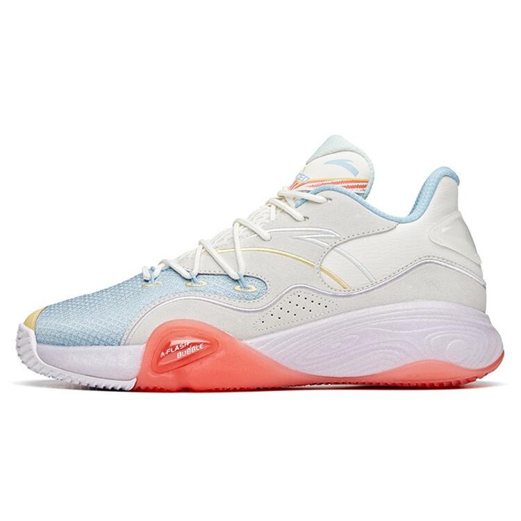 New Anta A Flash Bubble 1.0 Non slip Wear resistant Shock Absorption Low Top Basketball Shoes Blue Gray Red 912121608S-3