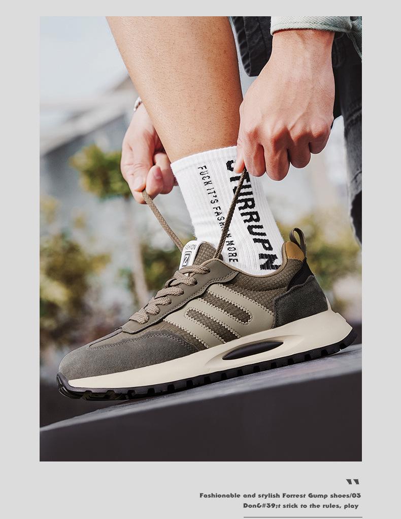 Forrest Gump Men's 2025 Spring Running & Casual Height-Boost Dad Shoes with Versatile Thick Sole