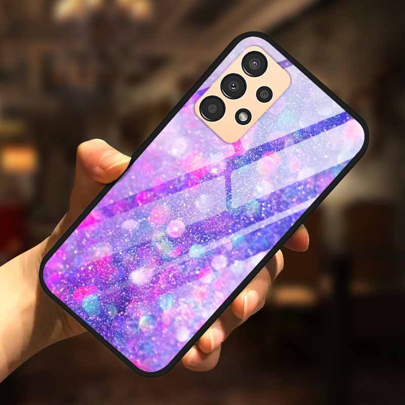 For Samsung A13 Case A23 A52 A72 4G M52 A52S 5G Luxury Tempered Glass Hard Back Cover for Samsung Galaxy A13 4G Phone Cases Capa