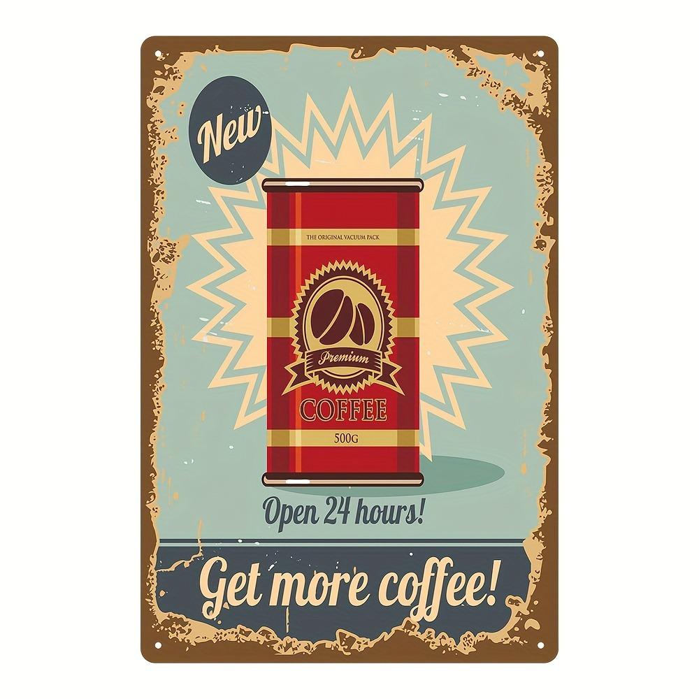 Vintage Metal Tin Poster Coffee Shop Metal Tin Signs Posters Plate Colorful Visual Effect Wall Art for Cafe Bar Club Party Decor