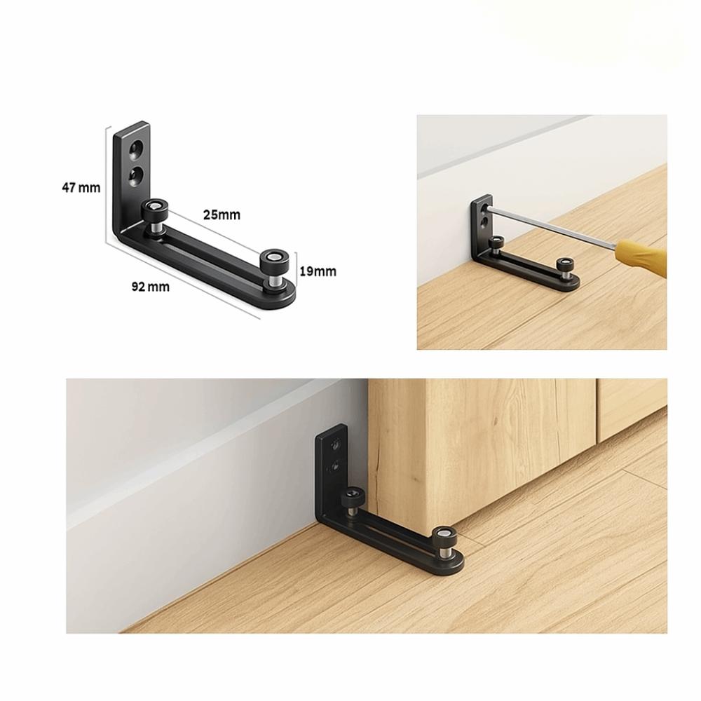 Adjustable Barn Door Swing Stop Double Wheel Bottom Guide Durable Barn Door Floor Guide  Garage