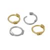 Korean S925 Sterling Silver Simple Hoop Ear Studs - Smooth K Gold-Plated Cartilage Rings