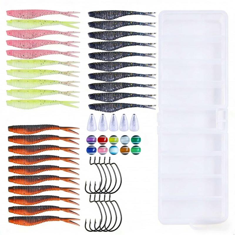 Universal high-elasticity soft lure set for bass and catfish, new model fishing lure