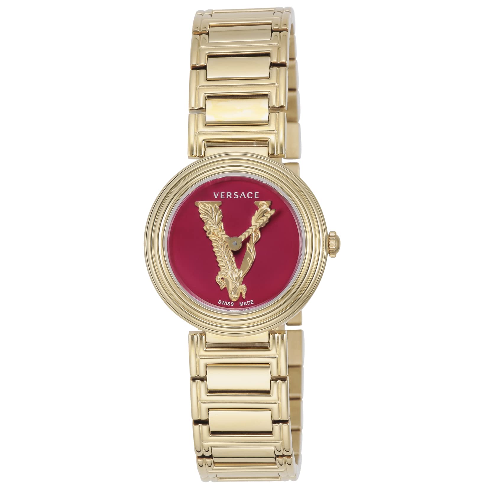 

Watch Virtus Mini Venus Mini Red Dial Stainless Steel Sapphire Glass Quartz 28MM Swiss Watch VET300321 Gold [Versace] Women s [Item]
