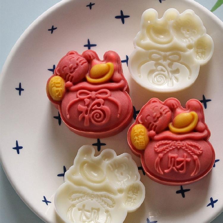 Wealth Cats MoonCake Molds Cookie Stamps MidAutumn Festival Mooncake Maker