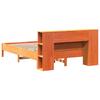 Solid Wood Bed with Shelf without Mattress Wax Brown 135 x 190 cm