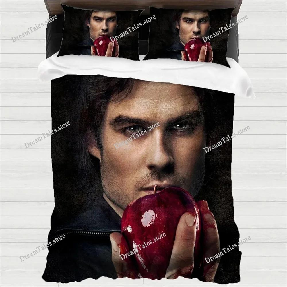 Funda Nórdica de Cama Damon Salvatore, Artículo para Fans de HorrorVampiro Juegos de Cama para Niños Suave Microfibra Funda de Edredón para Adultos Regalo de Lujo