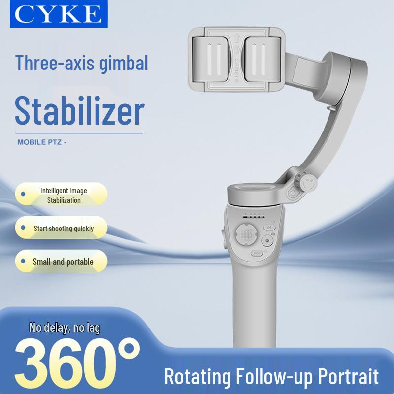 CYKE Three-Axis AI Face Tracking Gimbal & Selfie Stick with Anti-Shake Stabilizer for Live Streaming