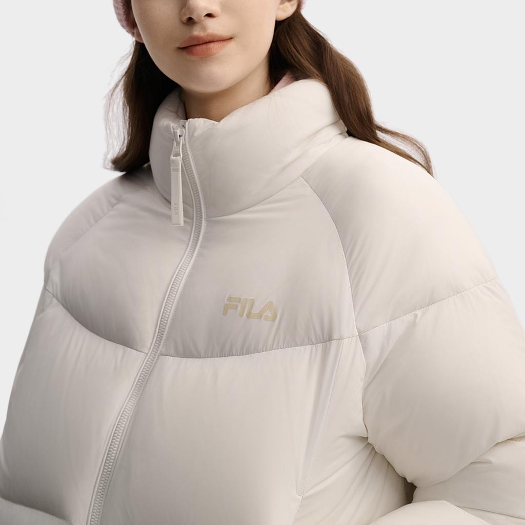 Fila Original Fashion Versatile Sports Stand Collar Warm Duck Down Jacket Women Jacket F51W549902F-WT