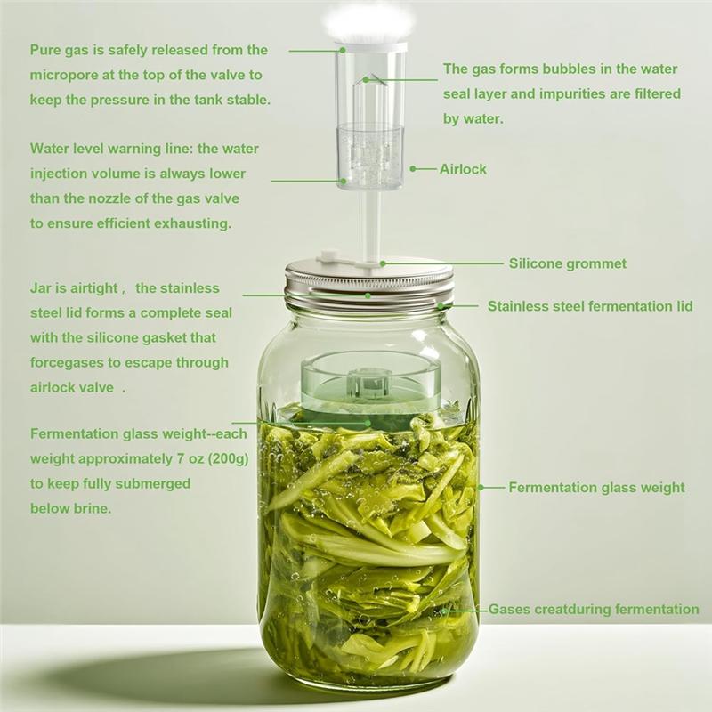 A03F-Fermentation Kit For Wide Mouth Mason Fermentation Jar,Pickling/Sauerkraut Kit For Mouth Mason Ja(Jars Not Included)