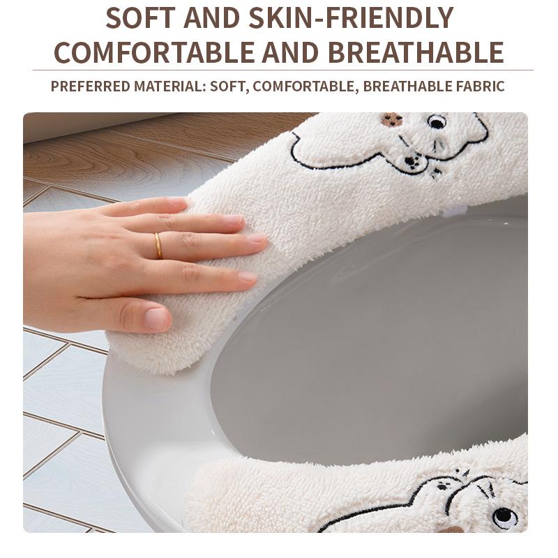 Zimowa Pogrubiona Pluszowa Nakładka na Sedes Domowa Uniwersalna Styl Samoprzylepna Stała Ciepła Pokrowiec na Sedes