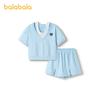 Balabala Girls' Set Summer Children's Wear 2025 New Summer Wear Middle and Large Children's Two piece Set College Style Fashion