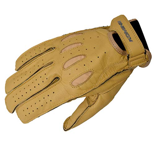 [Komine] Motorcycle Gloves Vintage Short Leather Gloves Beige L GK-161 Genuine Leather for Spring, Summer, and Autumn