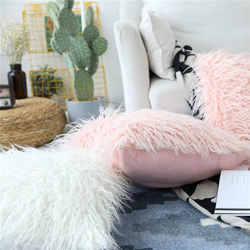 Simple Style Plush Pillow Case Ins Style Home Bedside Cushion Sofa Pillow Case Nordic Style Fashionable Cushion Pillow Case