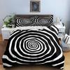 Spiral black-and-white. Bedding Duvet cover sets Duvet covers Pillowcases gifts (1 * Duvet Cover 2 * Pillowcases, without duvet insert)
