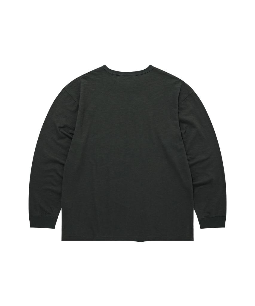 COVERNAT Slub Arch Logo Long Sleeve Charcoal