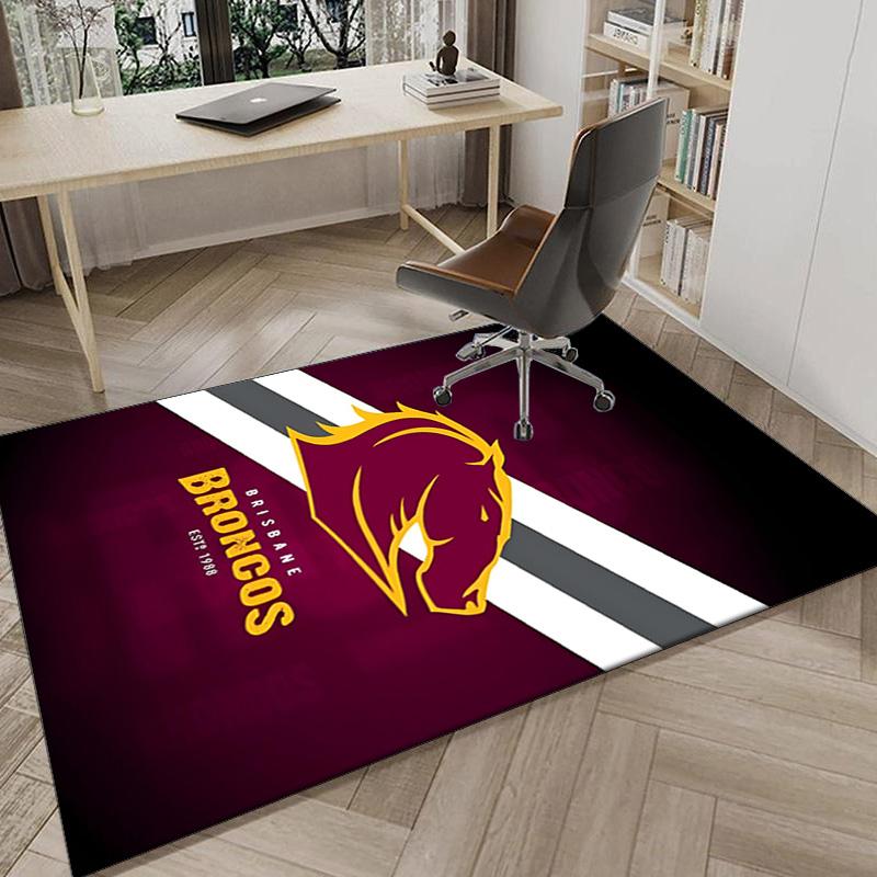 Brisbane Broncos Area Rug Office Rug, Chair Rug, Decor Carpet Livingroom Bedroom Mat, Large Size Fan Gifts Christmas Gifts