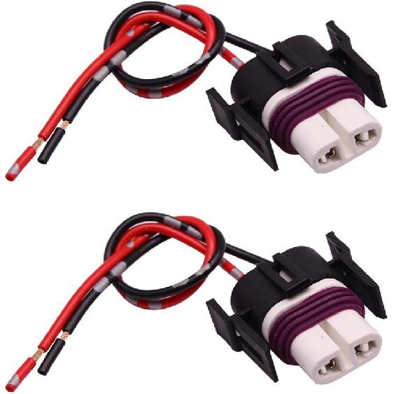 H11 H8 881 880 Female Adapters Wiring Harness Sockets Wire Pigtails for Headlights or Fog Lights Retrofit (Pack of 2) h11 pigtail