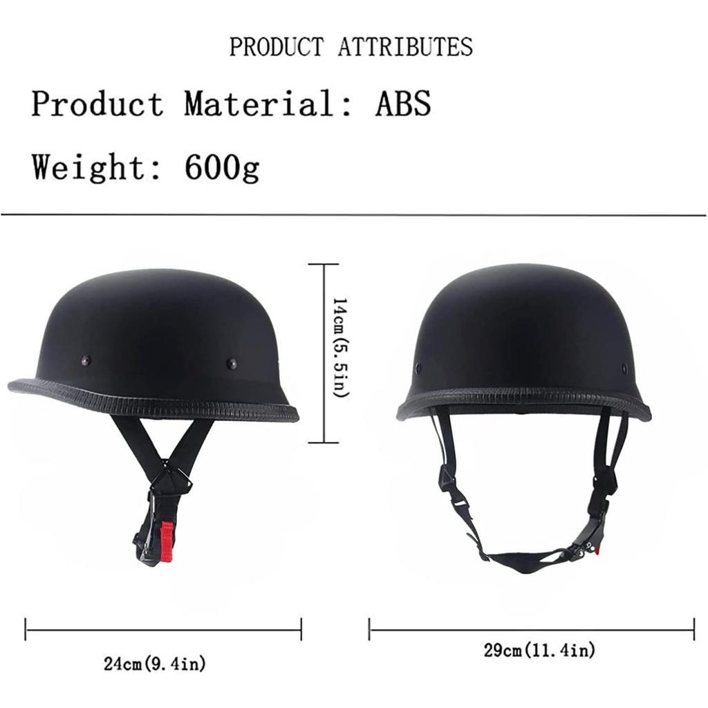 German Style Motorcycle Half Helmet Open Face Adult Men Women Approved Retro Helmet
