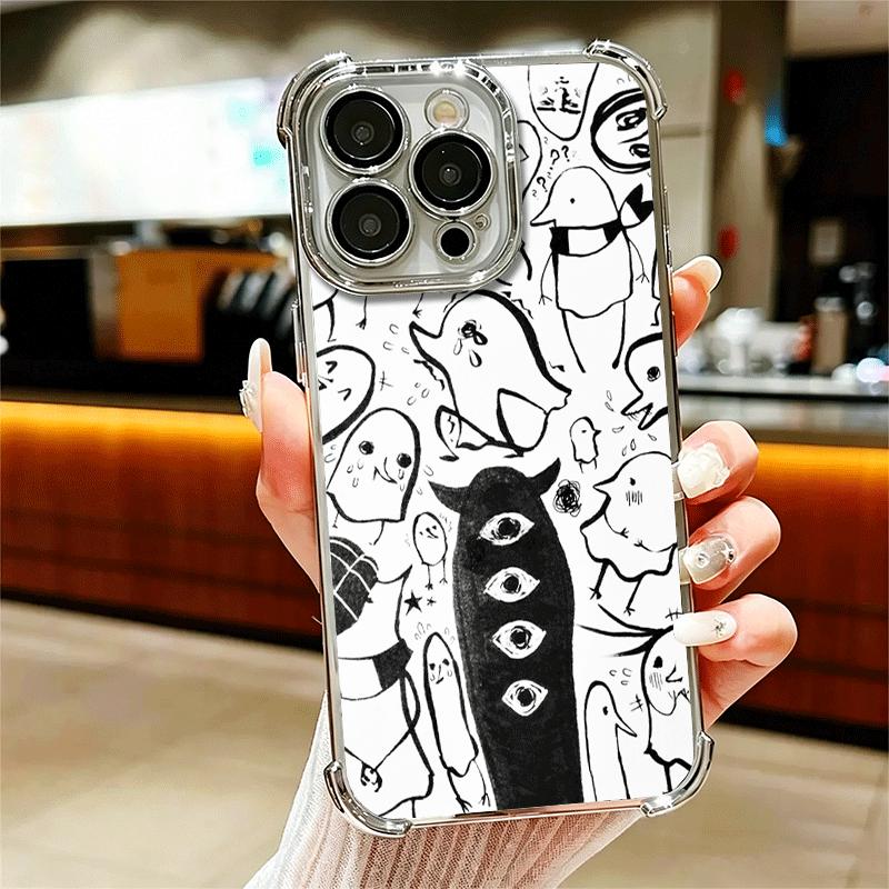 

Oyasumi Punpun Anime Plating Phone Case For Iphone 16 17 Pro Max Air 16E 14 15 Plus 12 13 Mini Anti-Fall Airabag Cover iPhone 13 Pro