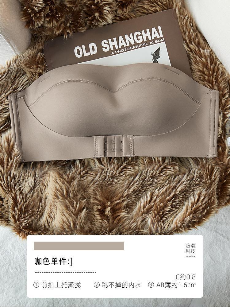 

Genuine strapless underwear women s non-slip small breasts show large gathering bras wrapped tube top invisible anti-light beautiful back bra 38/85C (thin invisible)