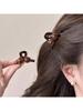1-Piece Brown Maillard Double Pearl Hair Clip - High-End Cute Hair Accessory, Bangs Clip, Versatile Everyday Hairpin
