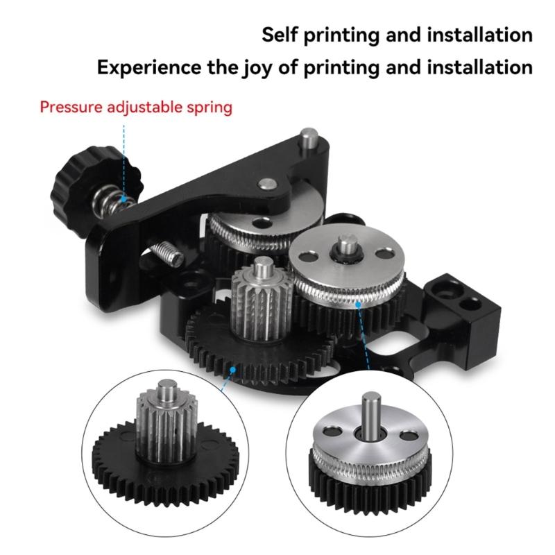 Hardened Steel Double Drive Gear Set for HGX Extruder Enhances Torques and Print in 3D Printing Precise