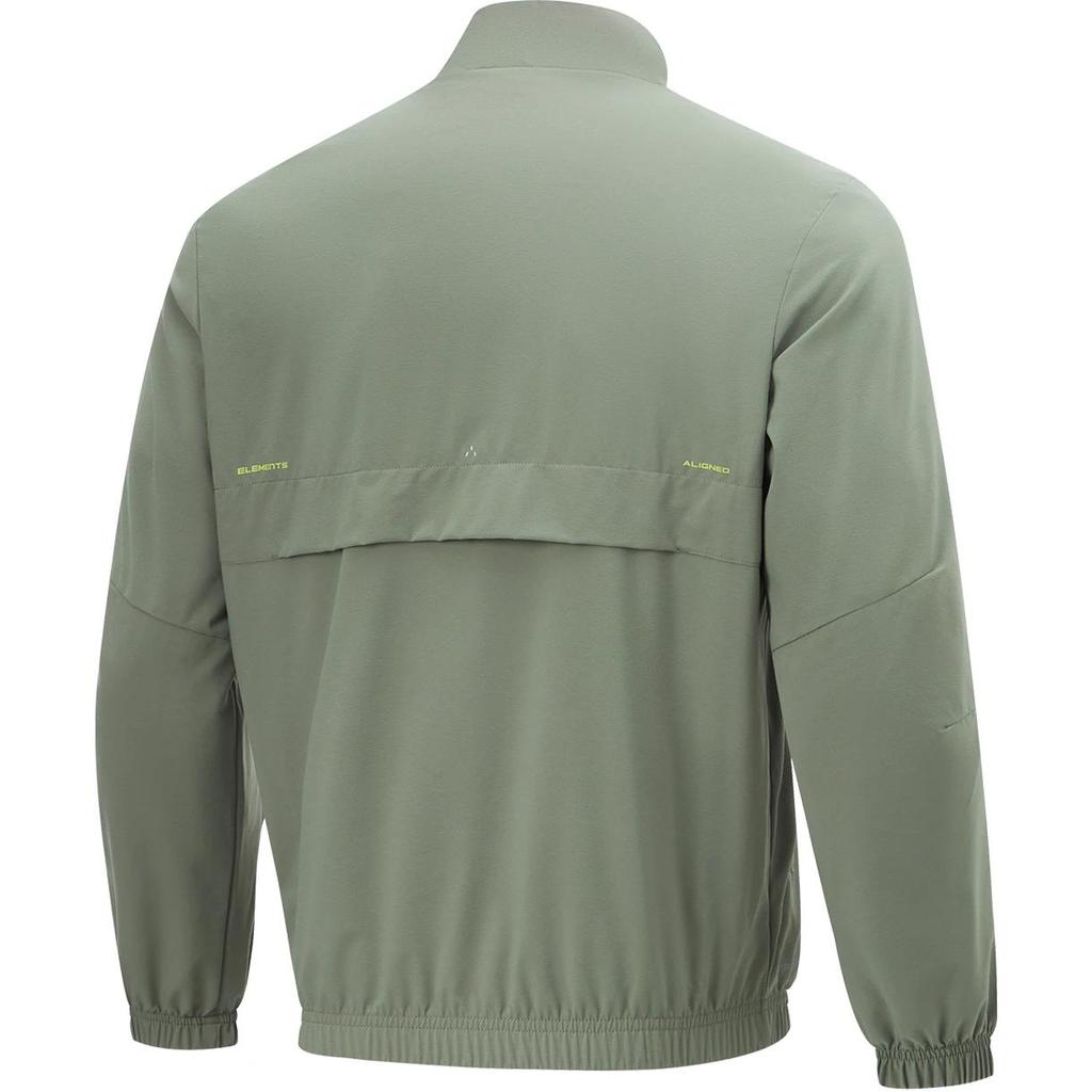 Li Ning Fitness Series Solid Color Zip Collar Comfortable Breathable Sports Jacket Men Jacket Screw-Smoke-Green AJDU003-2