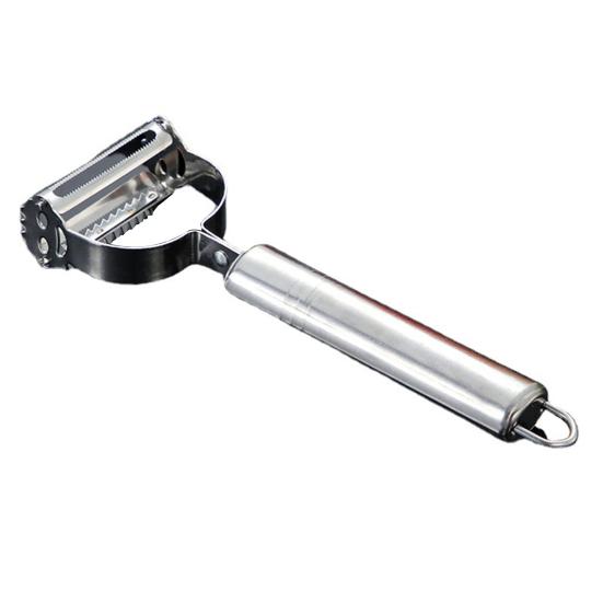 Edelstahl-Schäler Rostbeständig Doppelklinge Obst Gemüse Schäler Multifunktions-Küchenwerkzeug zum Scheiben Raspeln Julienne