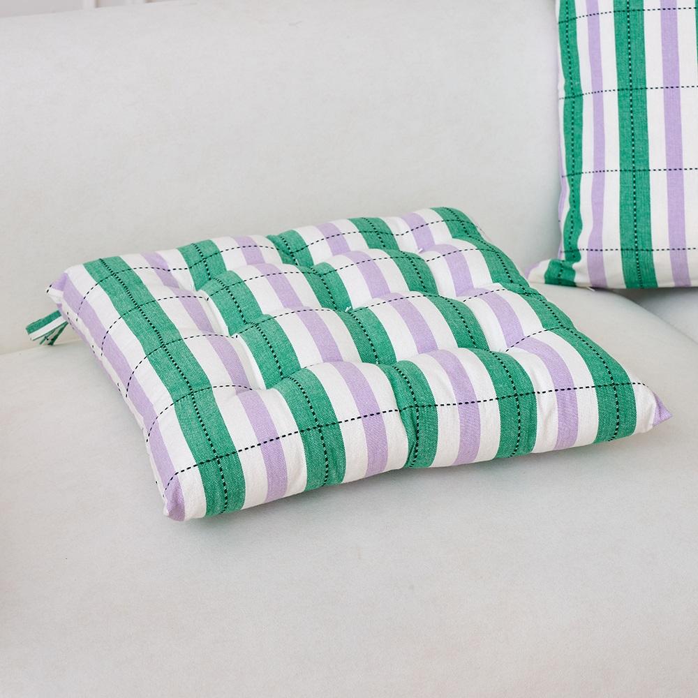 Eco-Blend Cotton Check Square Cushion 40 x 40 cm Lavender Green