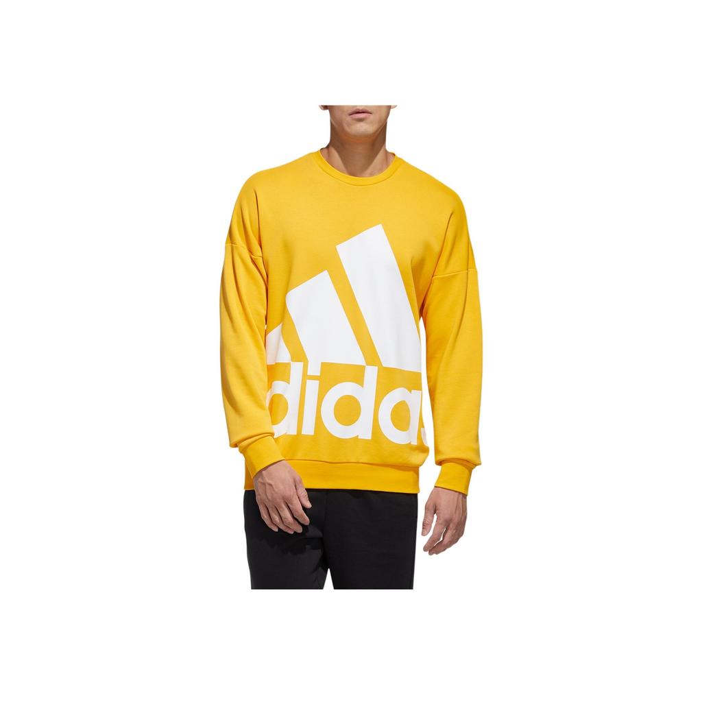 Adidas Fav Bl Sweatshirt With Crew Neck Men Tops Gold GK0619