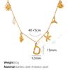 New Arrival Gold Boho Ocean Conch Starfish Shell Charm Necklace Stainless Steel A-Z Alphabet Initial Letter Beach Necklace Women