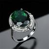 925 Sterling Silver Rings For Women Classic Created Russian Nano Emerald Luxury Ring Love Birthday Gifts Fine Jewellery